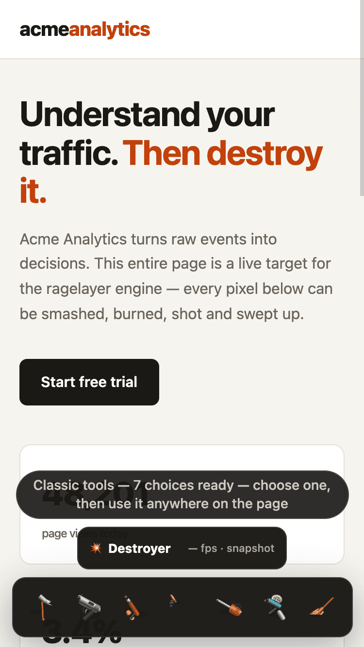 The focused Classic toolbar on a phone viewport