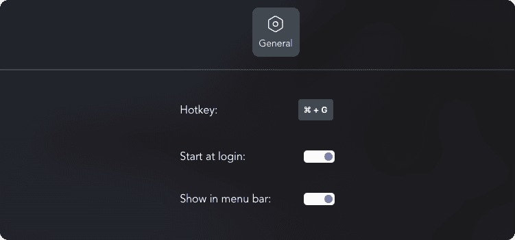 Verve preferences showing the macOS launcher's settings