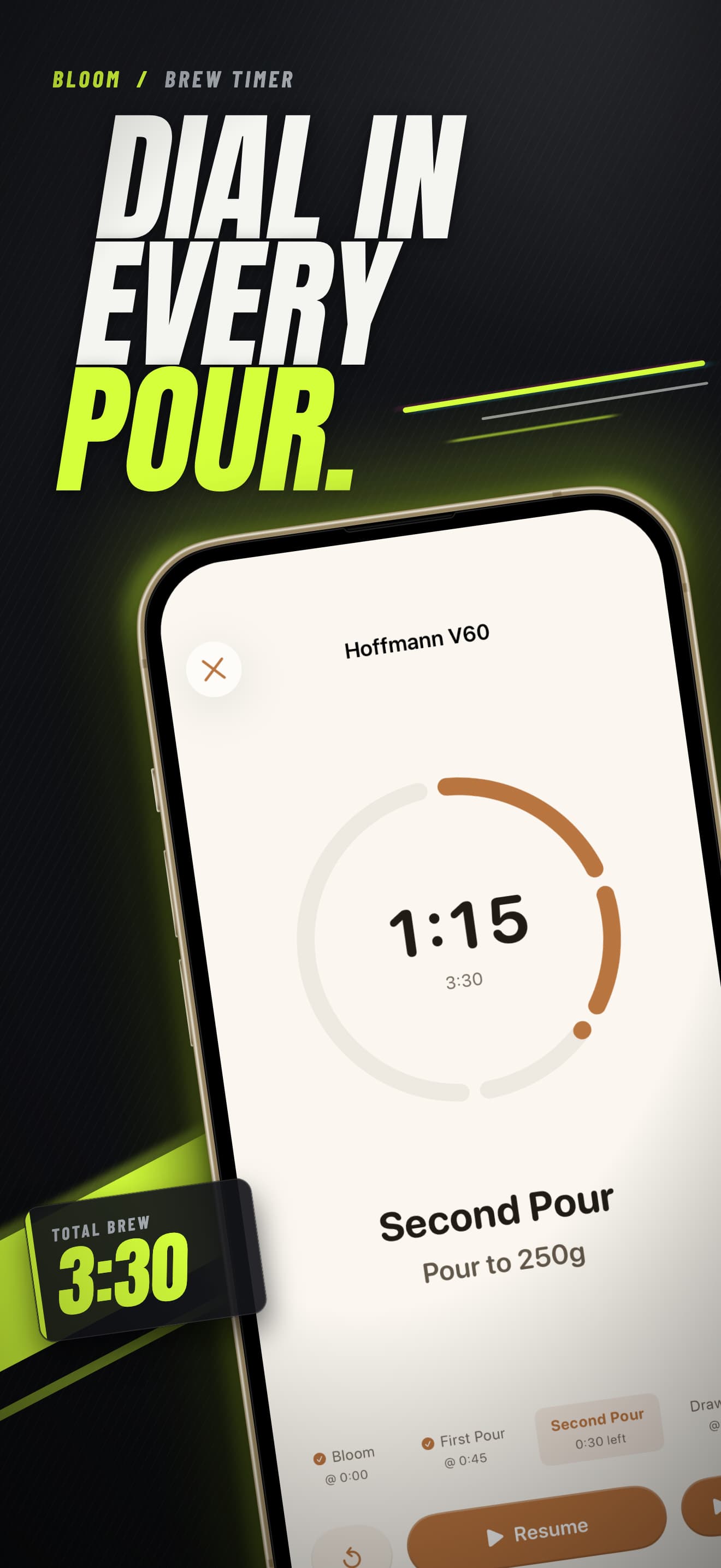 Example App Store screenshot in the Neon Athletic Night style